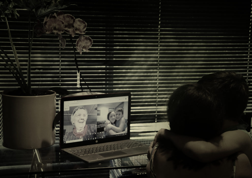 Photo of kids skyping with Grandma during coronavirus pandemic
