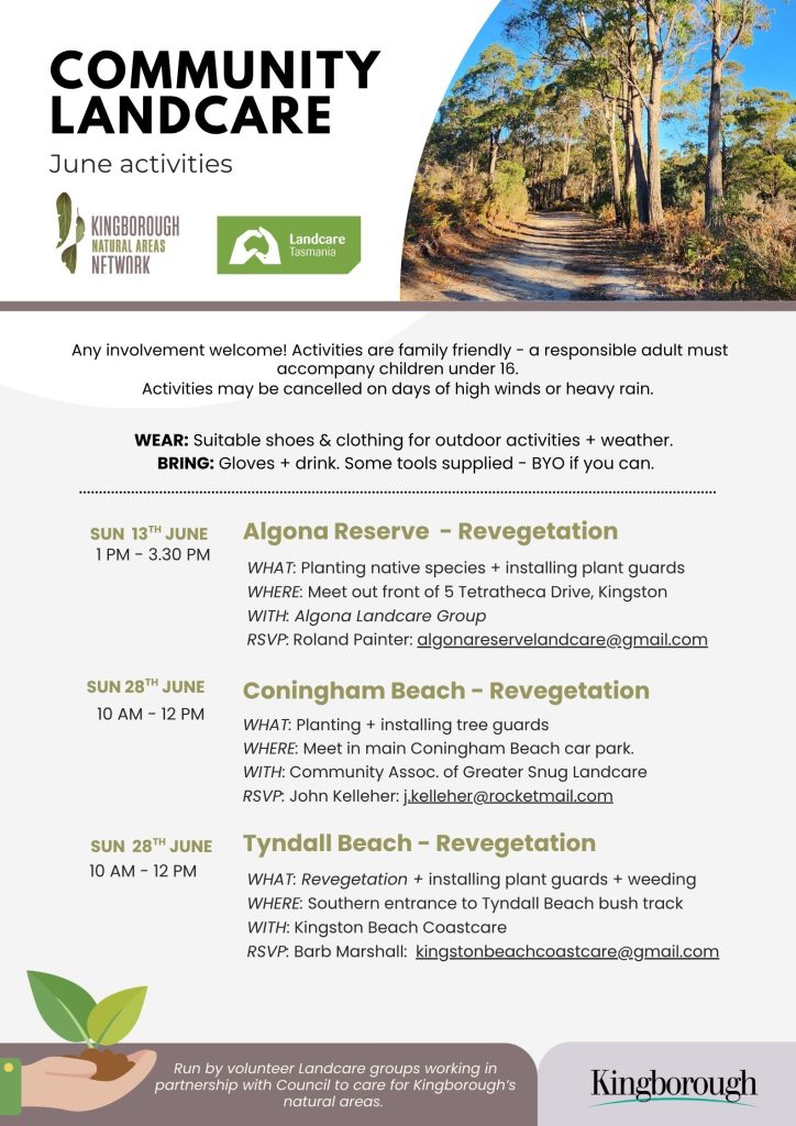 June landcare activities kingborough